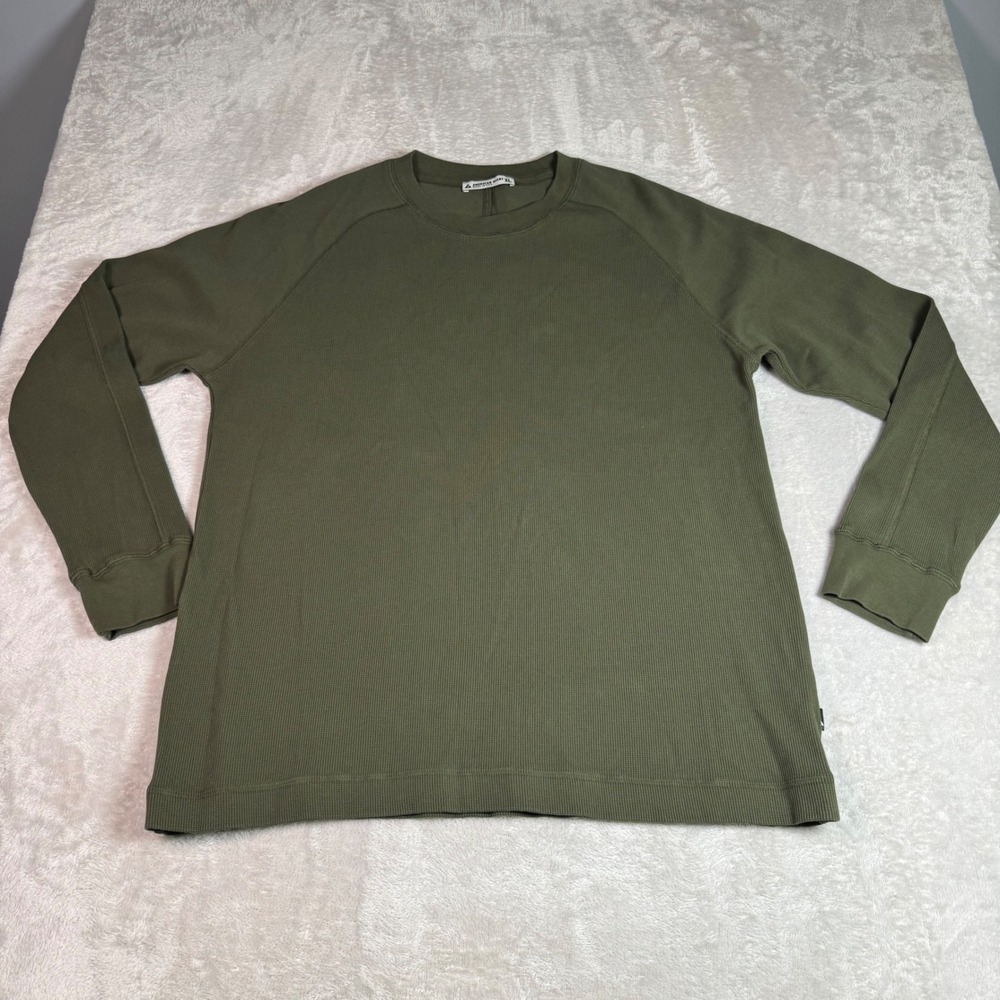 NWOT American Giant Mens Thermal Long Sleeve Crew Tee XL Green Made in USA - Picture 4 of 12